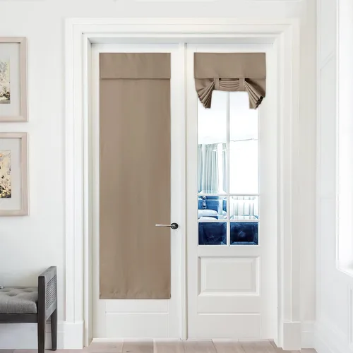 Vista 25 de PONY DANCE Cortinas de luz lateral, persianas opacas con aislamiento térmico para puerta francesa, puerta de vidrio de patio, 12 pulgadas de ancho x