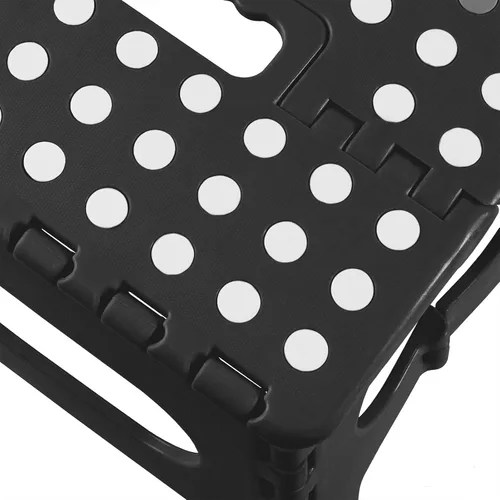 Vista 7 de Casafield Taburete plegable de 9 pulgadas con asa, negro, portátil, plegable, pequeño taburete de plástico para niños y adultos, uso en la cocina