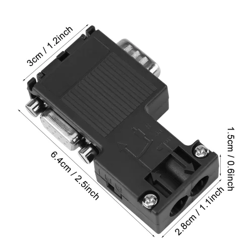 Vista 7 de Conector del autobús de Profibus, 90°Programming Cable Interface Connector Compatible PLC 6ES7 972-0BB12-0XA0