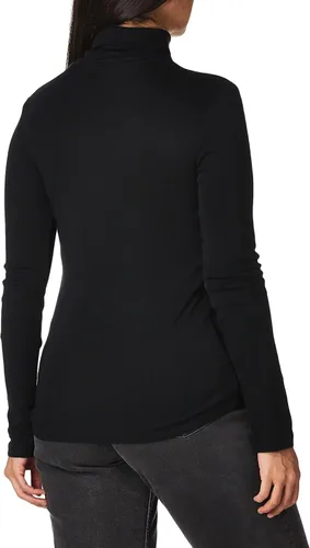 Vista 3 de Splendid Camiseta de manga larga con cuello alto acanalado 1x1 Negro
