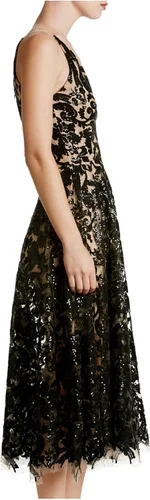 Vista 3 de Dress the Population Blair - Vestido midi acampanado y ajustado para mujer