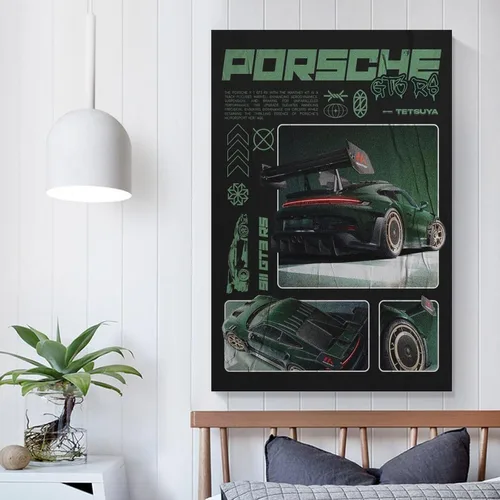 Vista 4 de JUANJIANG Póster de SuperCar para amantes del automóvil, póster de conocimiento, pintura decorativa, lienzo, arte de pared, póster de sala de estar