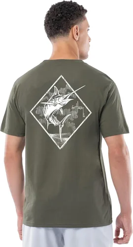 Vista 55 de Guy Harvey Camiseta de manga corta con bolsillo gráfico de algodón OG para hombre Leche de Almendra/Rig Masters