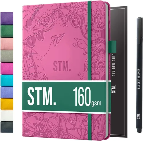 Vista 26 de Cuaderno de cuadrícula de puntos con viñetas Cuadernos diarios A5 para escritura personal, trabajo, mujeres papel grueso de 120gsm, tapa dura