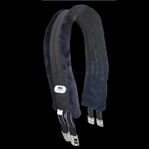 Vista 5 de Majestic Ally Cincha acolchada de forro polar de visón con elásticos resistentes y accesorios de acero inoxidable para robar, marrón, 42, 44, 46, 48