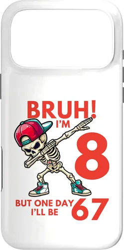 Vista 22 de Bruh I'm 8 But One-Day I'll Be 67 Retro 8th Birthday Kids Case for iPhone 17