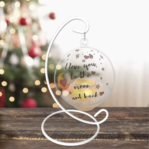 Vista 5 de BANBERRY DESIGNS Soportes de exhibición de adornos de Navidad, metal blanco, juego de 3 soportes para adornos de Navidad, terrario, farol, soportes