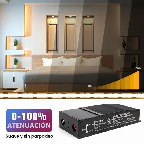 Vista 4 de EMITEVER 60W 24V Triac Dimmable LED Driver, CA 120V a DC fuente de alimentación