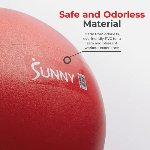 Vista 5 de Sunny Health & Fitness Pelota de ejercicio antiestallidos de alta calidad para fuerza central, yoga, pilates, barra, terapia física, equilibrio