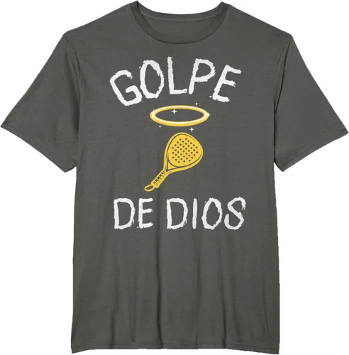 Vista 6 de Golpe De Dios Padel Player Sport in Spanish En Espanol Men's T-Shirt