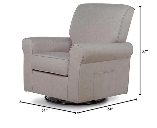 Vista 8 de Evolur London - Asiento giratorio tapizado de felpa, diseño ergonómico para guardería en fósil, montaje sin herramientas, fácil de limpiar