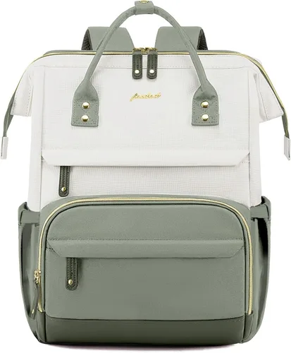 Vista 13 de FOCDOD - Mochila para laptop de mujer, para trabajo - Compatible con laptops de 15.6 pulgadas con compartimento para computadora, impermeable