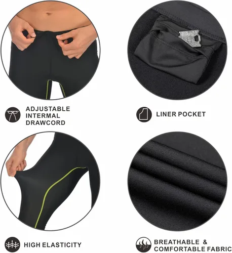 Vista 4 de Costdyne Mallas de ciclismo para hombre, pantalones largos de ciclismo, pantalones de ciclismo cálidos para clima frío, equipo de invierno