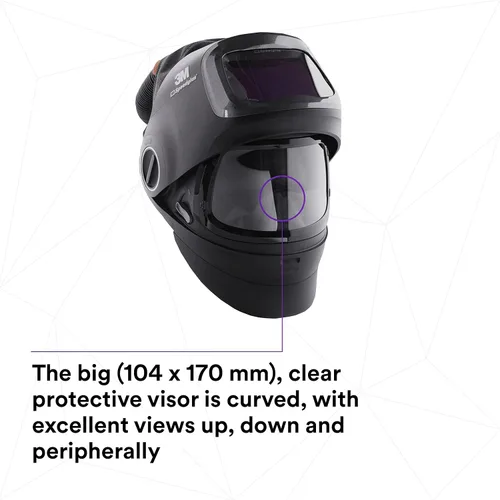 Vista 9 de Casco de soldadura 3M Speedglas G5-01 y conjunto PAPR Adflo de alta altitud, sin ADF, resistente con visera abatible, diseño compacto con suspensión