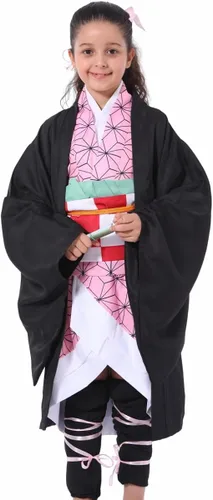 Vista 3 de Jiwoocos Tomioka Giyuu Kochou Shinobu Rengoku Kyoujurou Kamado Nezuko - Disfraz de cosplay de anime kimono para Halloween