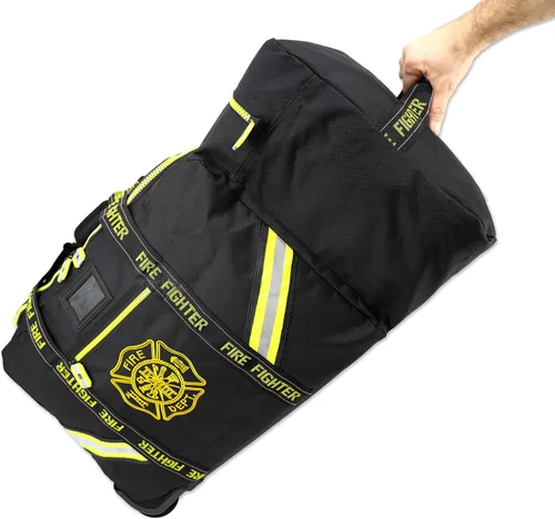 Vista 2 de Lightning X Fireman's Value Edition XL - Bolsa de equipo de bomberos con ruedas, bolsillo para casco y cruz de maltesa para primera respuesta Negro