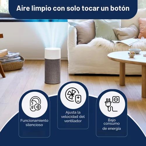 Vista 7 de BLUEAIR - Purificador de aire para dormitorio, limpiador de aire para polvo, caspa de mascotas, humo, moho, polen, bacterias, virus, alérgenos