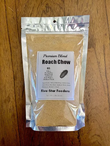 Vista 9 de 1/2 libra de cucaracha y grillo Chow - Proteína equilibrada, dieta fortificada con calcio por comederos de cinco estrellas - Bolsa de Mylar