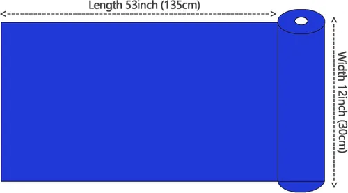 Vista 5 de Rollo de hojas de piel sintética de color liso liso de 12 x 53 pulgadas, muy adecuadas para hacer manualidades, aretes de cuero, lazos, costura Azul