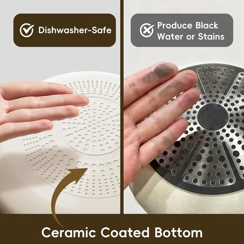 Vista 6 de Sartenes antiadherentes de cerámica para huevos, sartén antiadherente, sartén de cocina de 8 pulgadas, no tóxico, apto para inducción, utensilios