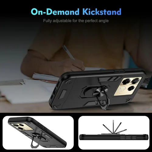 Vista 7 de Funda compatible con Xiaomi Redmi A1, funda para teléfono Redmi A2 [con protector de pantalla de vidrio templado] HR-KZH-negro