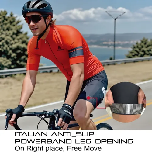 Vista 6 de Men's Cycling Bib Shorts with 4D MaxCool Pad, Ergonomic Cut Negro