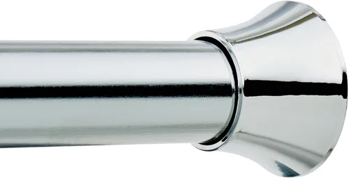 Vista 10 de Amazon Basics Barra de cortina de tensión de resorte resistente ajustable, sin perforación/sin agujeros, 54-90 pulgadas, negro, remate clásico
