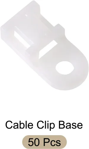 Vista 5 de Base de clip de alambre flexible para montaje de brida de cables, [para alambre, cable, cuerda] - 0.157 in/blanco/50 piezas