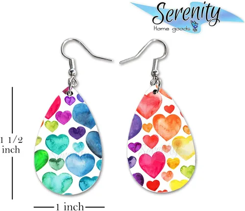 Vista 47 de Van Gogh - Juego de aretes colgantes divertidos Lindos aretes de joyería para niñas y mujeres Impresión de doble cara Regalo de cumpleaños
