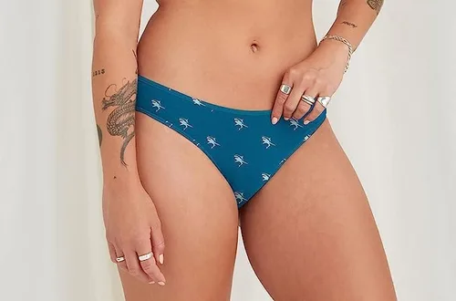 Vista 7 de MeUndies Bikini de algodón elástico para mujer, tela exclusiva de Tienda, paquete de 5