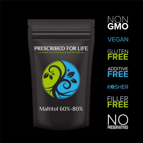 Vista 2 de Prescribed for Life Maltitol Crystalline Powder Sustituto de azúcar bajo en calorías 60-70% de dulzura de azúcar Sin gluten, vegano, sin OMG