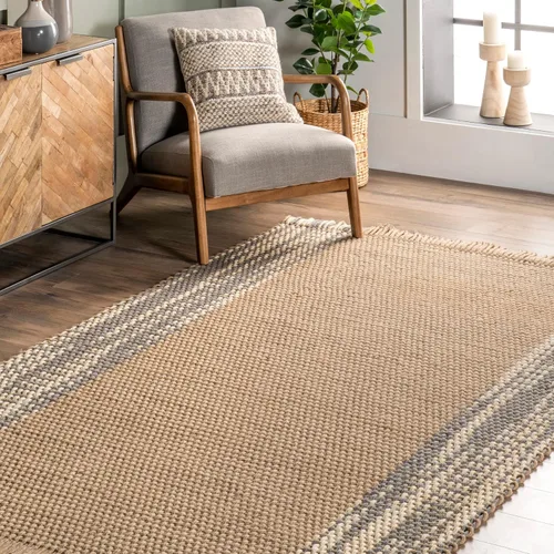 Vista 8 de nuLOOM Jada - Alfombra casual de yute con borlas, 5 x 8 pies, natural