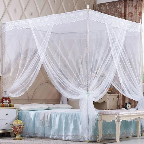 Vista 7 de cortina para cama de 4 esquinas, diseño de princesa