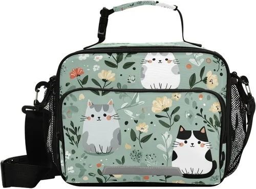Vista 8 de Vangogh - Lonchera para niños con diseño de noche estrellada, organizador de doble aislamiento, impermeable y reutilizable, bolsa de comida