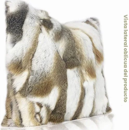 Vista 5 de Fundas de almohada de piel natural auténtica, almohadas suaves y peludas, funda de almohada de piel de conejo real, acogedora funda de cojín de piel