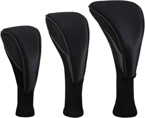 Vista 2 de Scott Edward Fundas para cabezas de palos de golf para híbridos de Fairway Woods, 3 piezas de cuello largo de malla para palos de golf con etiquetas