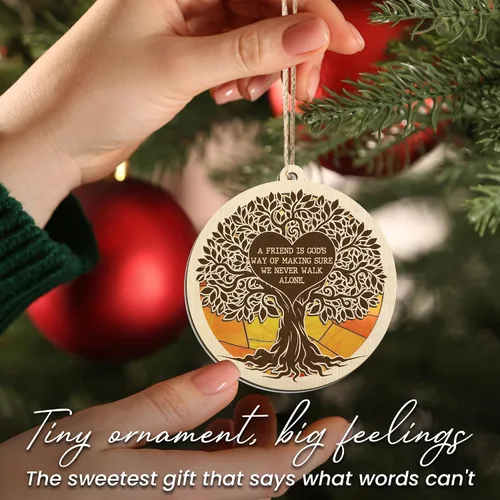 Vista 5 de TEEZWONDER Regalos de Navidad de Amistad para Mujeres y Hombres - Adornos de Sol de Navidad 2025 - Regalos de Vida Natural para Amigas, Adorno