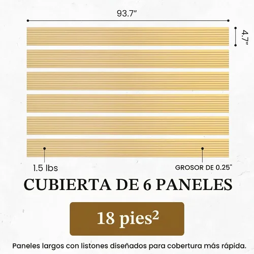Vista 5 de From Plain To Beautiful In Hours C5101-6p - Paneles de techo de madera de poliestireno delgados de 93.7 x 4.7 pulgadas