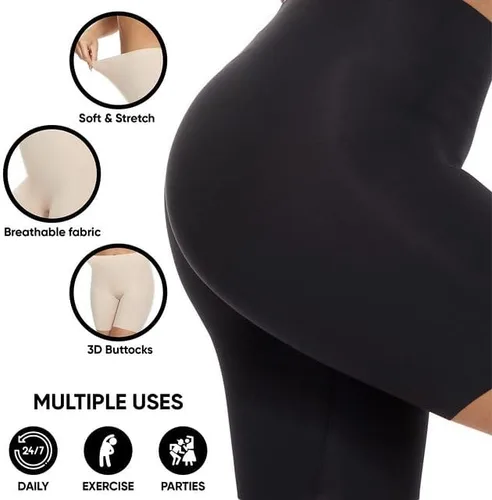 Vista 4 de n.fiosta Pantalones cortos para mujer para debajo de los vestidos, pantalones cortos moldeadores sin costuras con control de abdomen ligero a medio