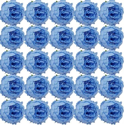Vista 13 de FagusHome 30 piezas de peonía de seda artificiales solo cabezas sin tallos, cabezas de peonía falsas, cabezas de flores de peonía artificiales, sin