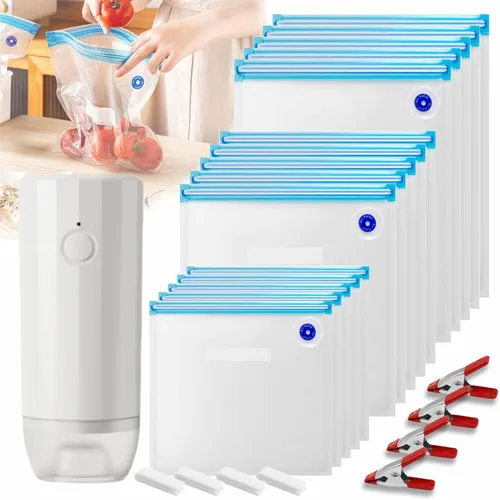 Vista 8 de Sous Vide - Bolsas reutilizables de 30 unidades, bolsas reutilizables de sellado al vacío (S+M+L) compatibles con alimentos para cocinas Anova