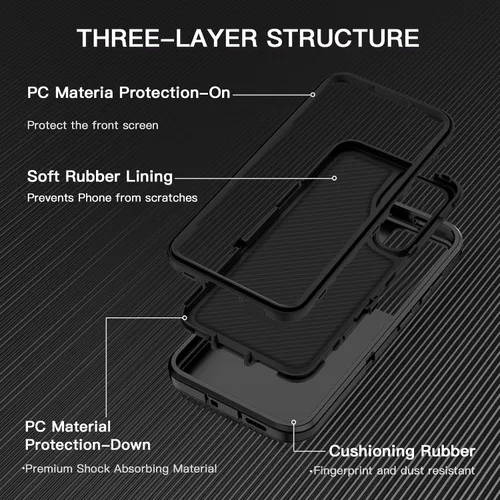 Vista 3 de I-HONVA - Funda para Samsung Galaxy S24 Plus, Galaxy S25 Plus, a prueba de golpes, polvo y caídas, 3 capas, protección para todo el cuerpo