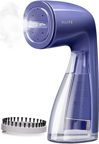 Vista 5 de HiLIFE Vaporizador para ropa, diseño portátil de mano, gran capacidad de 8.1 fl oz, 700 W, fuerte vapor penetrante, elimina las arrugas