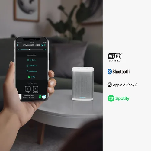 Vista 3 de RIVA Altavoz inteligente de alta fidelidad Bluetooth con WiFi de concierto mejorado con Alexa integrado, 6 controladores, 50W, sistema de música
