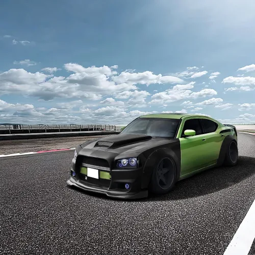 Vista 2 de Ajuste 2012-2014 Dodge Charger SRT8 parachoques delantero labio IKON estilo negro PU