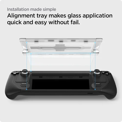 Vista 3 de Spigen Protector de pantalla de vidrio templado GlasTR EZ Fit diseñado para cubierta de vapor dureza 9H