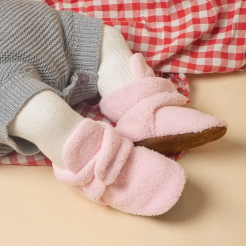 Vista 4 de KIDSUN Botines de vellón para bebés y niñas, calcetines suaves antideslizantes para invierno y Navidad