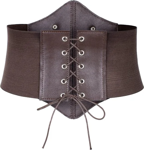 Vista 5 de Conjunto de blusa estilo renacentista victoriana campesina con volantes y cintura fruncida estilo bohemio pirata con cinturón