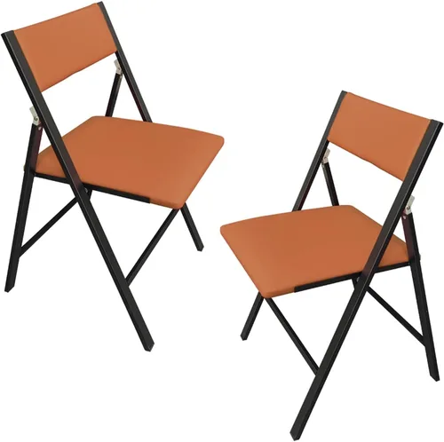 Vista 8 de 2 sillas deportivas para adultos, sillas de oficina plegables tapizadas, silla de salón portátil al aire libre para oficina, cocina (negro, grande)