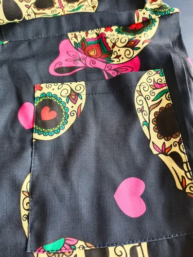 Vista 15 de PAODIKUAI Overol casual con estampado de calavera para mujer, overol suelto con bolsillos